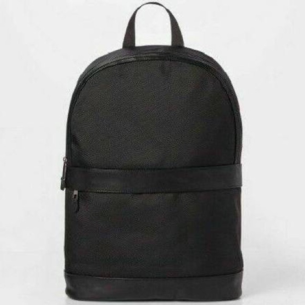 GOODFELLOW & CO COME NYLON TRAVEL BACKPACK POCKETS ZIPPER TOP BLACK NWT